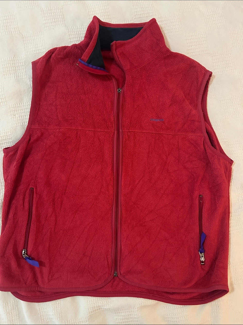 Vintage Patagonia Red Fleece Vest with Zip Pockets size large